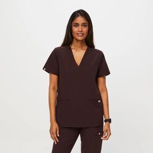 Figs espresso Casma Three Pocket Scrub Top - Size XS (NWT)
